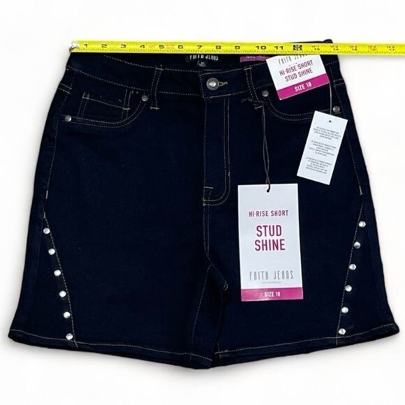 Faith Jeans Women's Hi-Rise Short Stud Shine size 10" - Picture 4 of 11